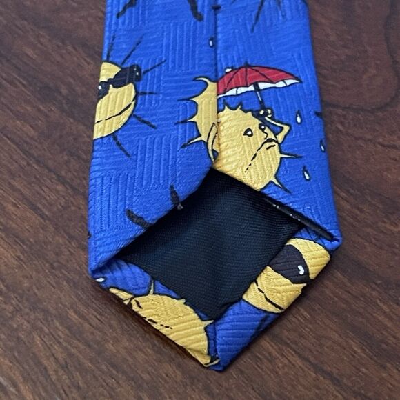 Vintage Marco Polo Italian Style Blue Gold Men’s Neck Tie - Picture 7 of 9